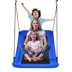Costway 700lb Giant 60″ Skycurve Platform Tree Swing for Kids and Adults Blue