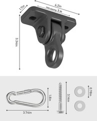 Heavy Duty Porch Swing Hangers Kit Aluminum Alloy Swivel Hardware Hooks 5000 lbs