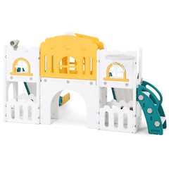 9 in 1 Kids Double Slides Toddler Playground Climb Playset Indoor Outdoor