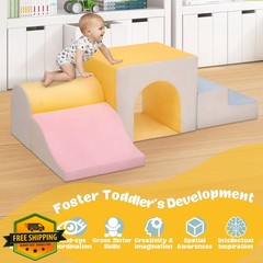 CAMELUS Toddler Climbing Toys, 4pc Soft Foam Play Set for 1 Year Old
