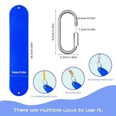 Swing Seat Replacement, Soft EVA Swing Seat with 2 PCS Locking Buckles, Blue