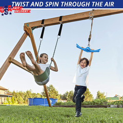 Ninja-Twister Swing Spins Set: Slackline Attachments – 360° Handle Twist-Spin Fl