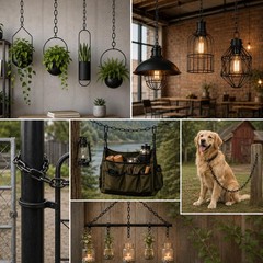 6 Pack Long Black Chain Link for Porch Swing Hanging Chains Decorative Coated…