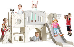 8 in 1 Toddler Slide Set, Kids Slide for Toddlers, Toddler Climber Slide Playset