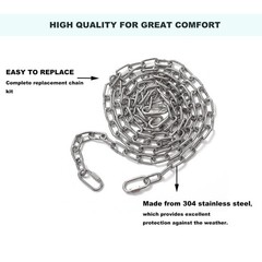 Heavy Duty 7.8 Ft Porch Swing Hanging Chain Kit – 304 Stainless Steel – 700 L…