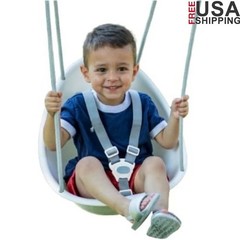 Kids Swing Indoor Outdoor Adjustable Harness Safety Soft Rope Comfortable Play