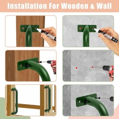 6 Pcs Green 17”Metal Playground Safety HandlesFor Indoor & Ourdoor