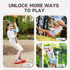 Climbing Rope Tree Swing with Platforms and Disc Swing Seat Set Outdoor Playg…