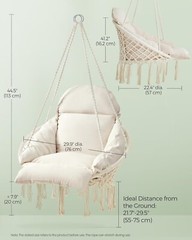 Asiento de columpio para adulto, silla colgante para hamaca interior y exterior.