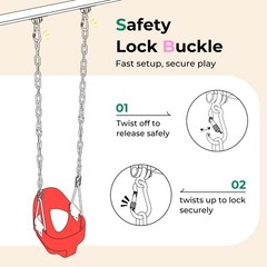 Toddler Swing – High Back Full Bucket Seat for Ages 1-3, 330lb Capacity, Baby…