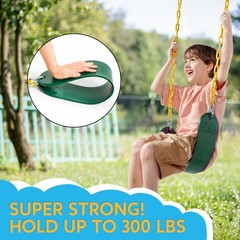 TURFEE 3 Pack Green Swing Seats Heavy Duty with 66 Chain, Swing Set Accessories