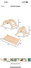 SPARK & WOW Activity Gym – 3-Piece Indoor Climber – Solid Wood – Gross Motor