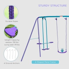 Children’s Playground Swing Set A-Frame Stand for Kids Outdoor Indoor Backyard