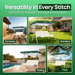 Patio Swing Canopy 420D Waterproof UV Green 65″x45″