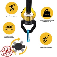 Digtichnny Heavy Duty Swing Swivel 35KN, Black Gold Spinner w/Carabiners