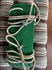 Pine Wood Tree Swing-Wood Tree Swing with 10 Feet Of rope Each Side