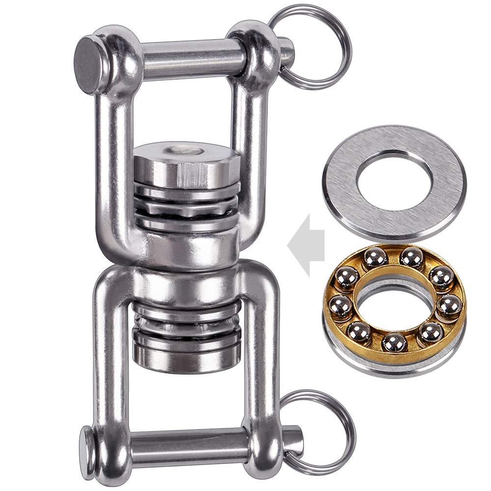 BeneLabel Dual Bearing Swivel with 2 Detachable Bolt, Double Opening(1 Pack)