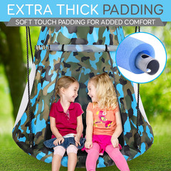 40″ Kids Hanging Tent Swing, Outdoor Saucer Swing with Hang Kit and Swinging Swi