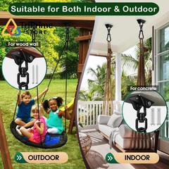 Hammock Hanging Kit 2 Pack, Porch Swing 1200 Lb Medium, Black