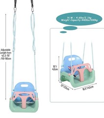 Toddler Swing, 3-in-1 Baby Swing Seat, Anti-Flip Snug & Secure Detachable Kid