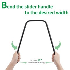 Racewill Slider Seat Track Set of 2 with 2 Pack Sliders, Black