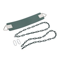 Outdoor EVA Soft Board Swing With Coated Chains Dark Green Easy To Install IQAK