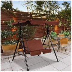 Solid Steel Patio Swing with Adjustable Canopy