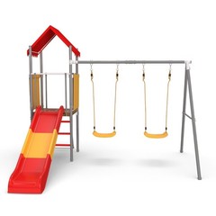 Children’s Swing Slide Set Outdoor Playground Sturdy Belt Swings Metal Plastic
