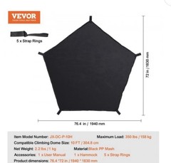 VEVOR 10ft Climbing Dome Hammock Net, 350 lb Load Capacity, JX-DC-P-10H