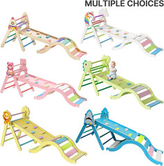 Pikler Triangle Set with Cushion, 9-In-1 Kids Climbing Toys for Toddlers 1-3 Ins