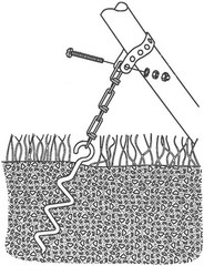 Metal Ground Anchor Kit – 4pcs Auger-Style 12 3/4″ ea All Hardware Included Easy