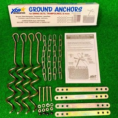 Metal Ground Anchor Kit – 4pcs Auger-Style 12 3/4″ ea All Hardware Included Easy
