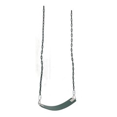 Outdoor EVA Soft Board Swing With Coated Chains Dark Green Easy To Install IQAK