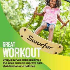 Swurfer Stand Up TreeSkate Outdoor Swing – Tree Swing for Kids with Adjustabl…