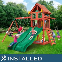 SWING SET PLAYSET OUTDOOR PLAYGROUND WOODEN BACKYARD EQUIPMENT CHILDREN PLAY NEW
