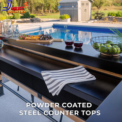 Palisade 9′ X 6′ Cedar Wood Outdoor Bar Set with Galvanized Steel Roof Bar Top