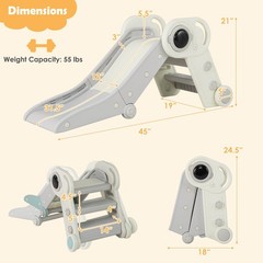 Folding Freestanding Toddler Slide for Toddlers Age 18+ Months w/ Climber Indoor