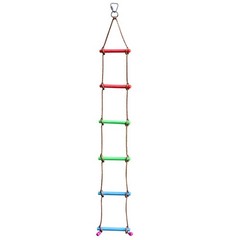 6.6FT Climbing Rope Ninja Ladder for Kids – Ninja Warrior Obstacle Course Swing