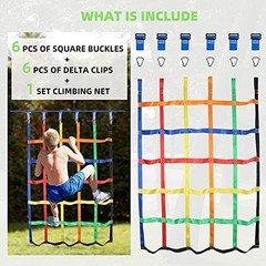 Climbing Net for Kids Outdoor,Climbing Cargo Net Kids Playground,Ninja Line…