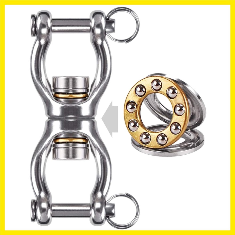Silent Bearing Swing Swivel, Tire Swing Swivel with 2 Removeable Buckle for W…