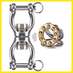 Silent Bearing Swing Swivel, Tire Swing Swivel with 2 Removeable Buckle for W…