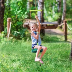 AGPTEK Disc Swing with Monkey Bars Tree Swing Set Accessories Rope Outdoor Play