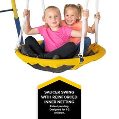 uper 10 Metal Swing Set with Saucer Swing Standing Swing Teeter-Totter Lifetime