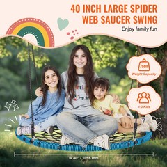 Uimoso Spider Web Saucer Swing 40 Inch Round Swings for Kids Outdoor 750 lbs