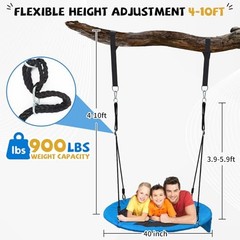 900lbs 40″ Outdoor Tree Swing for Kids Adults | Anti-Sagging Flying Swings for