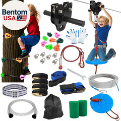 Zip Line Kit for Kids Adults: 200FT up to 400 Lbs – Updated Removable Design Tro