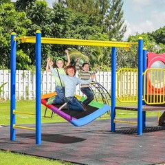 SORBUS 60″ SAUCER SWING KIDS 700LBS BIG PLATFORM TREE GLIDER THERAPY MULTICOLOR