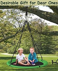 40 Inch Saucer Tree Swing Set for Kids & Adults, Adjustable Swing 40 inch Green