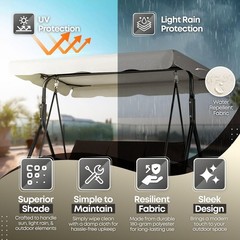 Flexzion Replacement Canopy for Outdoor Swing – 66″ X 45″ 2 Seat Bench Glider…