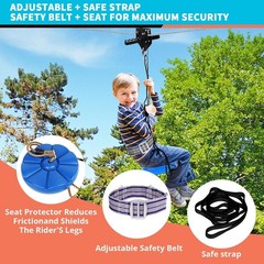 HOKINETY Zip Line Kit for Kids Adults : Up to 450Lbs 100FT 150FT 200FT – Quic…